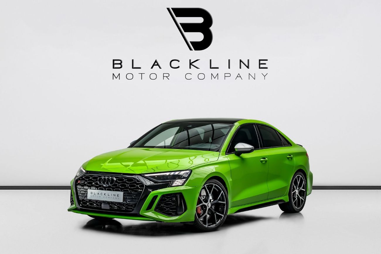 Audi RS3 TFSI quattro 2.5L Sedan 2024 Audi RS3, 2028 Audi Warranty + Service Contract, Kyalami Green, Low KMs