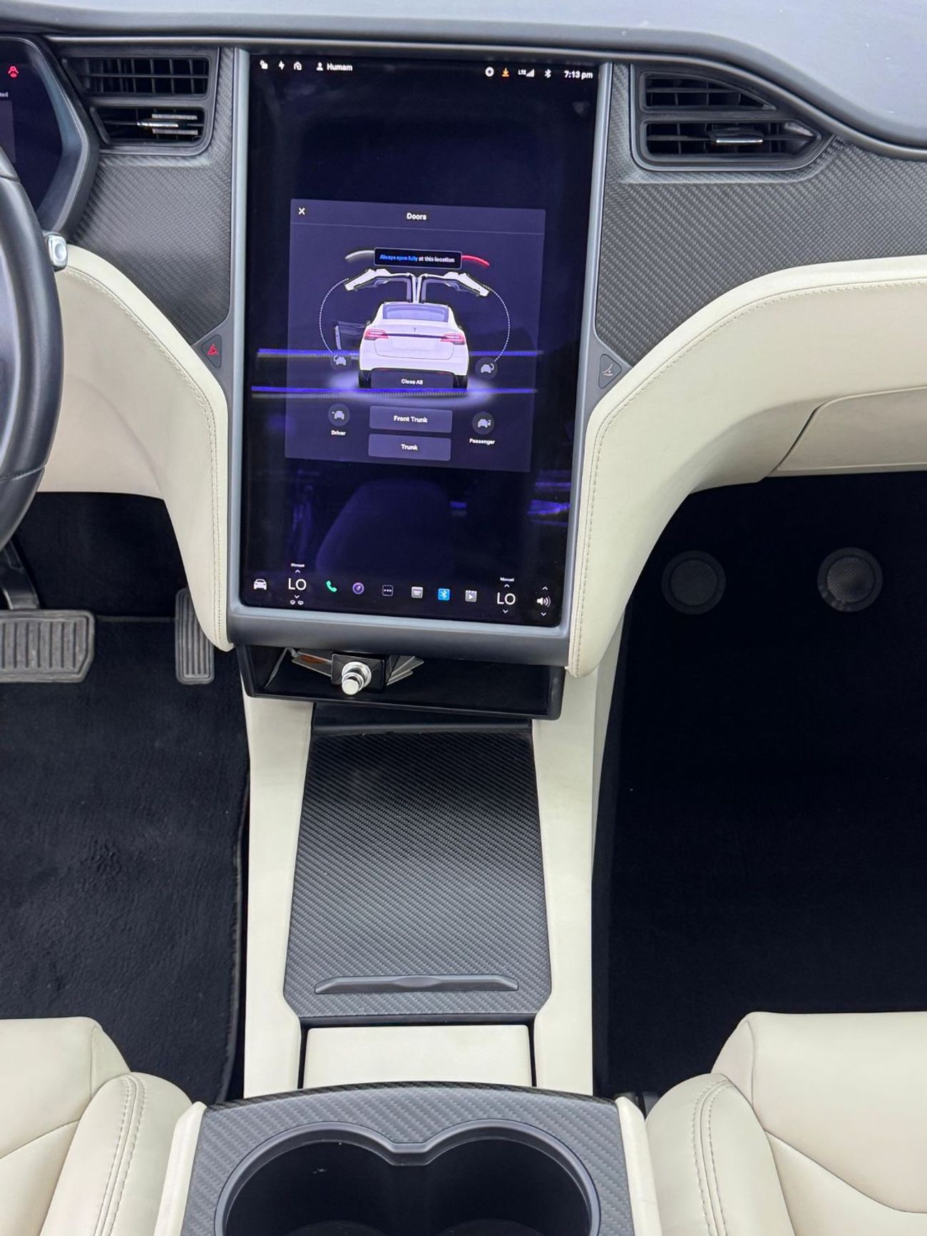 تسلا موديل اكس 2018 Tesla Model X 75D, Full Service History, Carbon Fiber Package, Falcon Wing, GCC