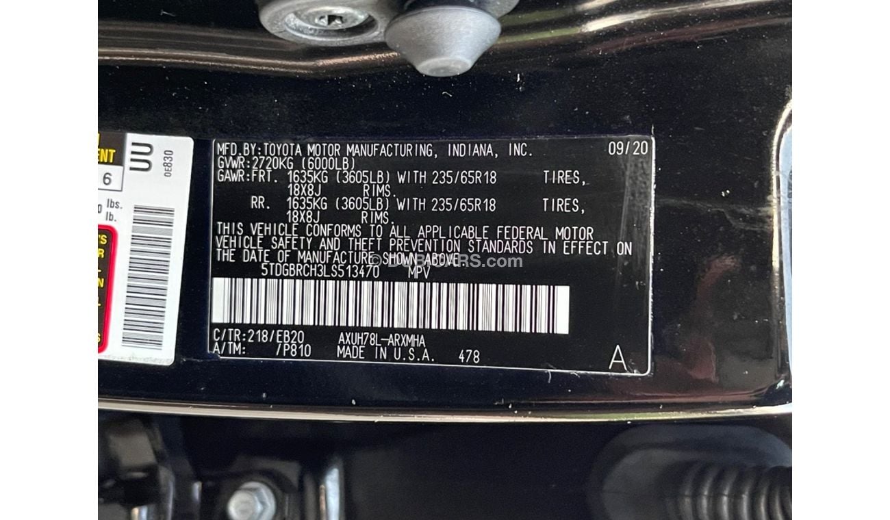 تويوتا هايلاندر 2020 TOYOTA HIGHLANDER XLE HYBRID 4x4 FULL OPTIONS IMPORTED FROM USA