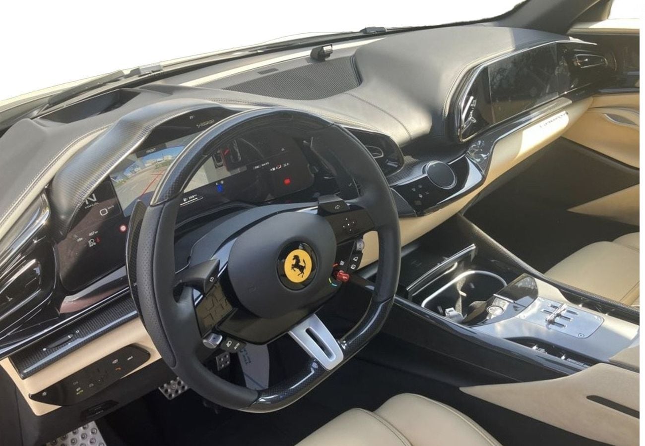 فيراري بوروسانجوي STD Bianco Fuji Pearl White | Cream Alcantara & Leather Interior | Full Carbon