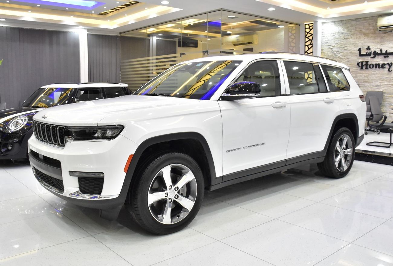 جيب جراند شيروكي EXCELLENT DEAL for our Jeep Grand Cherokee L 4x4 Limited ( 2021 Model ) in White Color GCC Specs