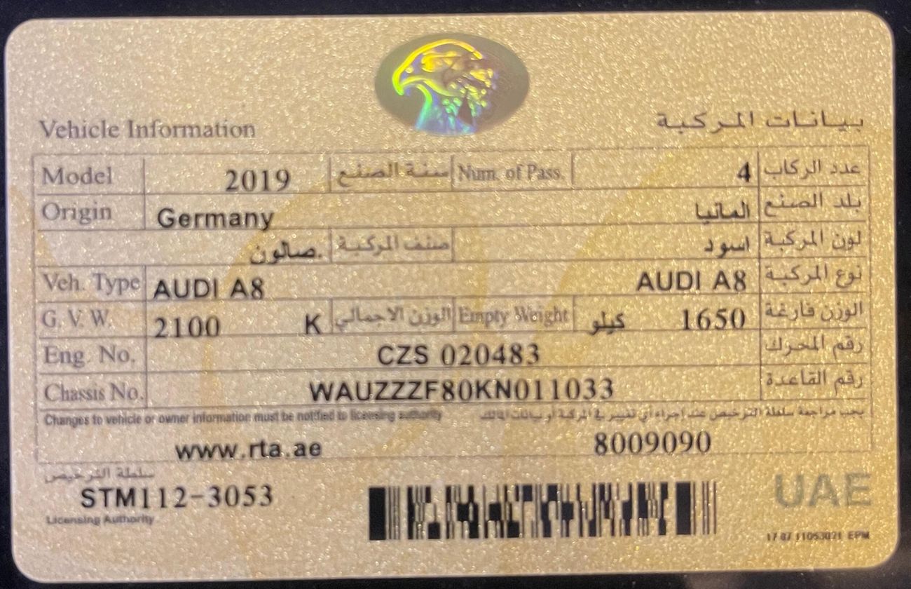 Audi A8 full option (executive)