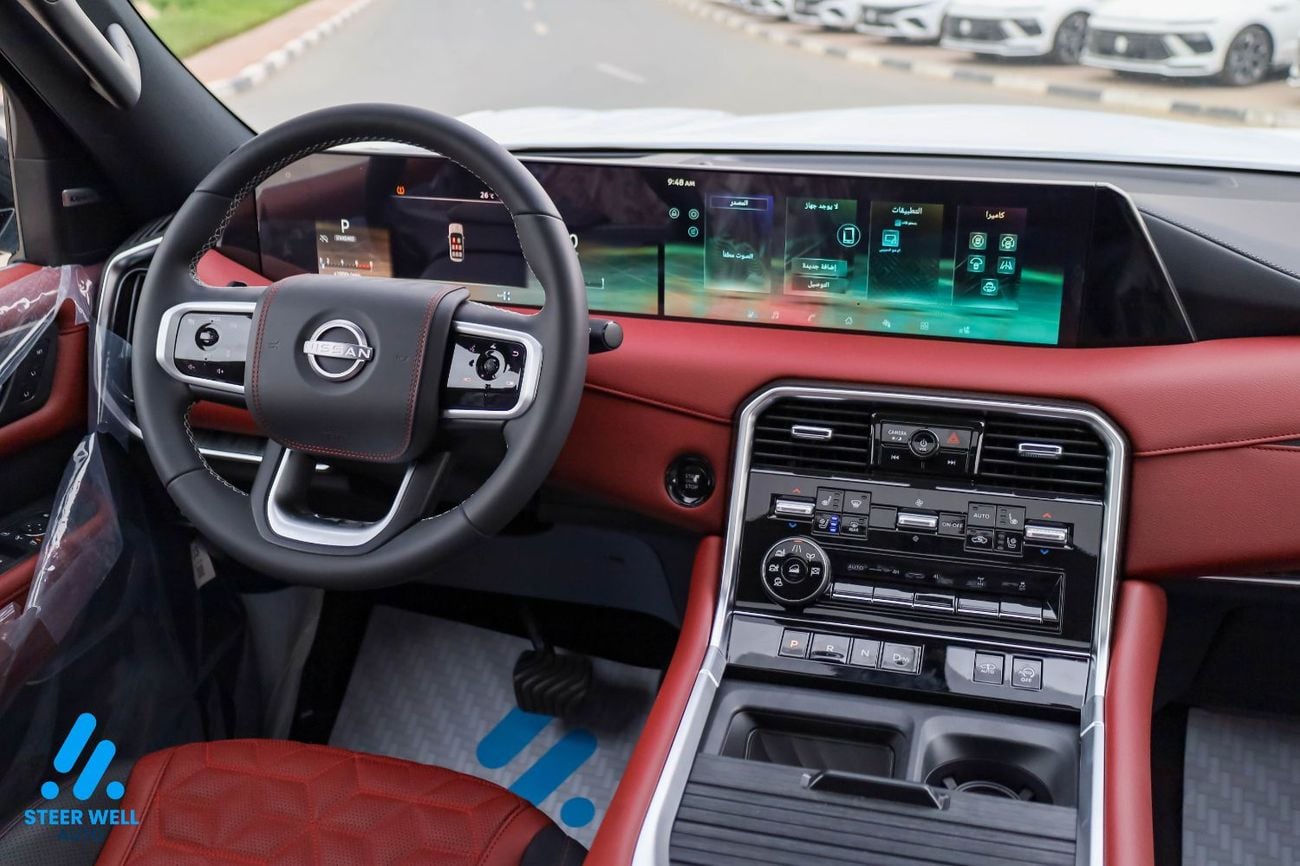 Nissan Patrol 2026 LE Platinum | GCC | 3.5L V6 | AWD | 9AT | Red Interior | Height Control