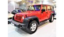 Jeep Wrangler ORIGINAL PAINT ( صبغ وكاله ) AMAZING Jeep Wrangler Sport Unlimited 2014 Model!! in Red Color! GCC Sp