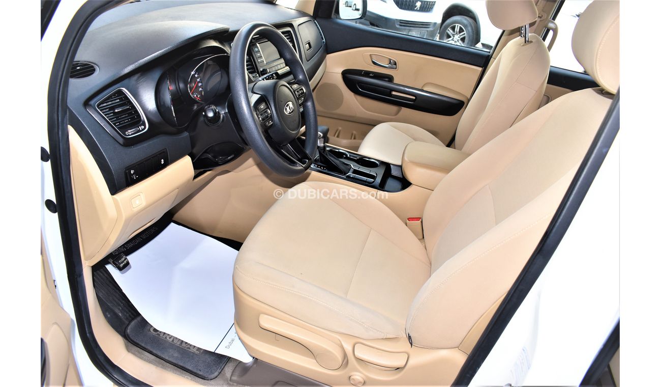 Kia Carnival AED 1439 PM | GRAND 3.3L LX V6 GCC DEALER WARRANTY