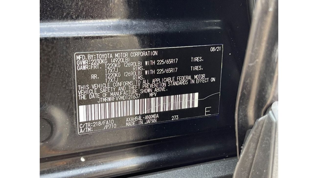 Toyota RAV4 2021 TOYOTA RAV4 XLE HYBRID FULL OPTIONS IMPORTED FROM USA