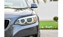 BMW 220i i Agency Warranty and Service Contract! - BMW 220i - GCC - AED 1,802 PER MONTH - 0% DOWNPAYMENT