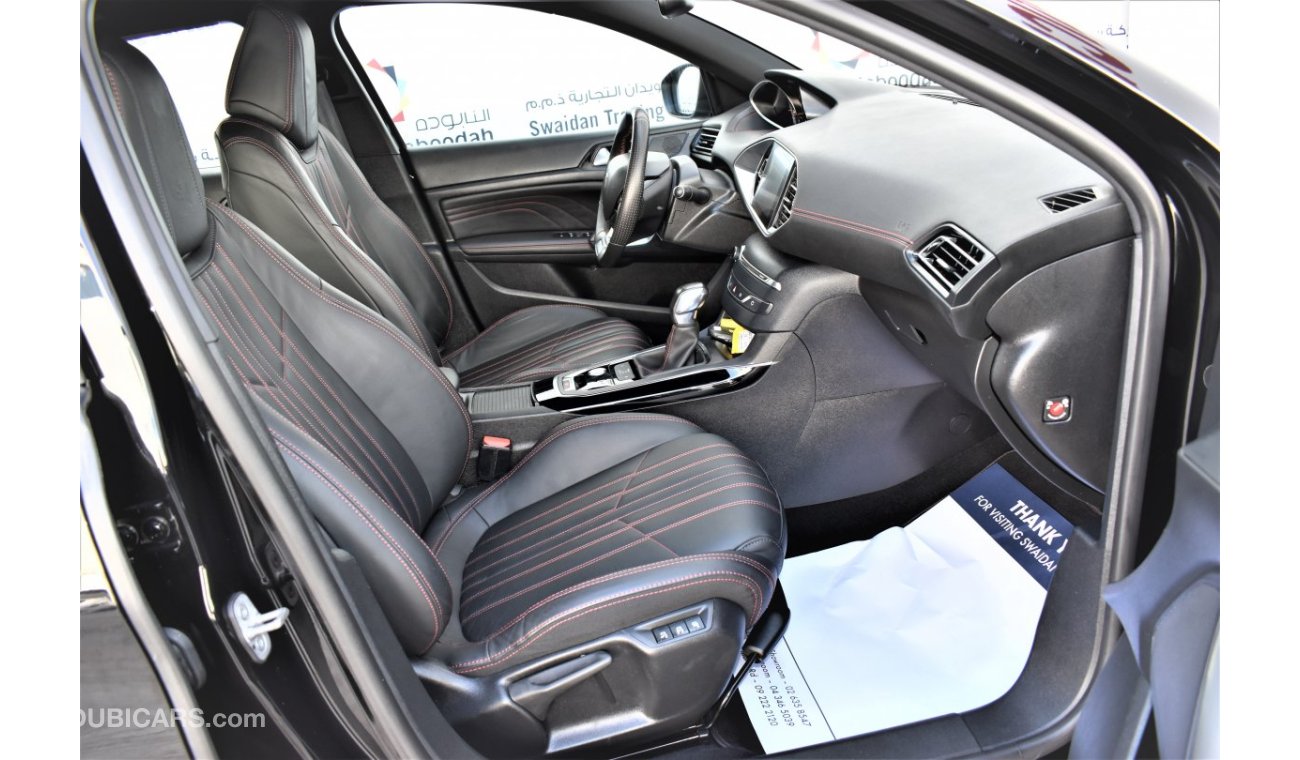 Peugeot 308 AED 1468 PM | 1.6L GT LINE 2020 GCC AGENCY WARRANTY UP TO 2025 OR 100000KM