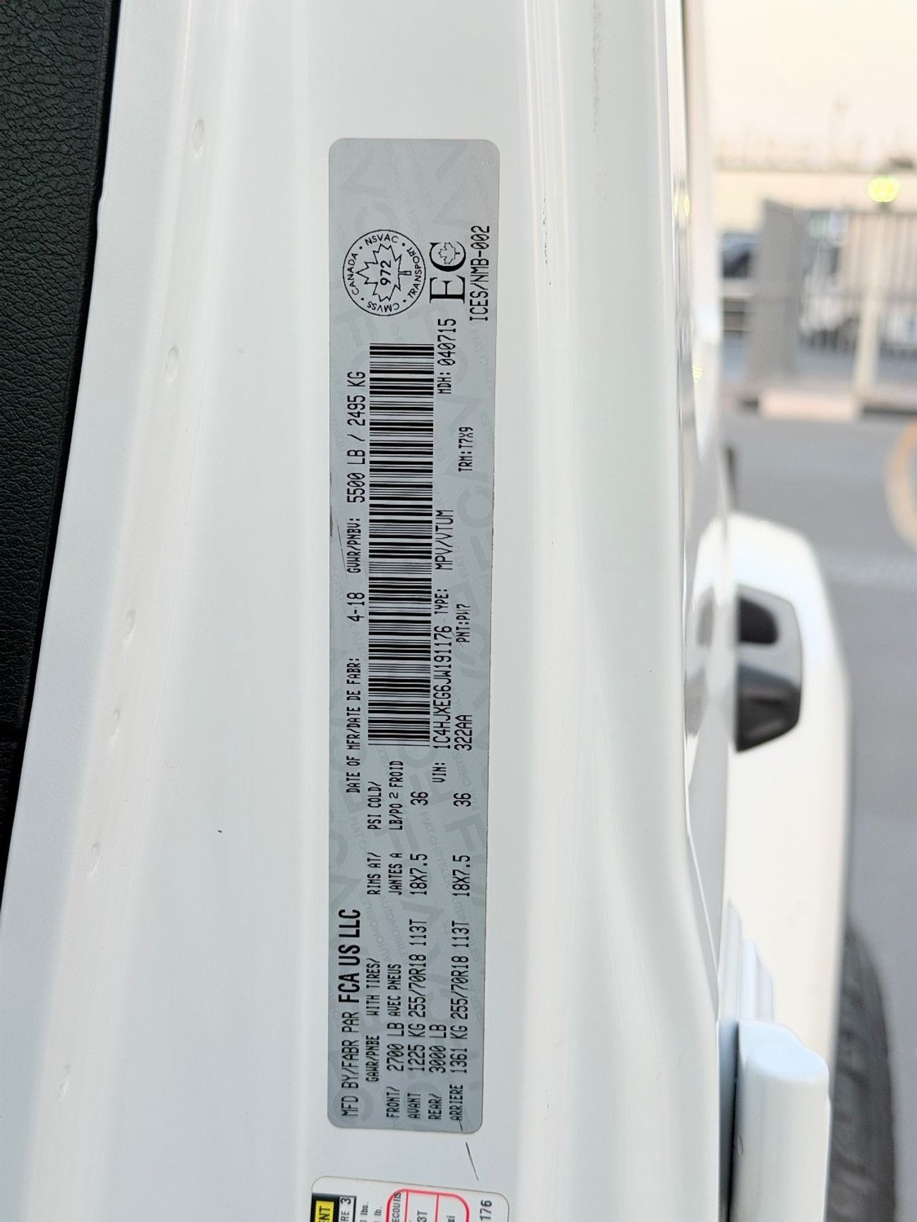 جيب رانجلر Sahara 3.6L A/T (5 Seater)