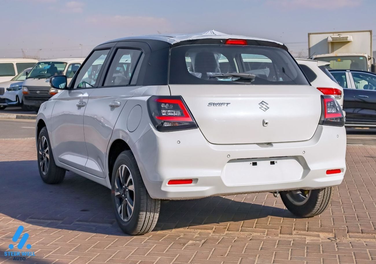 سوزوكي سويفت GLX 2026 – Dual-Tone White/Black, Keyless & Feature-Packed