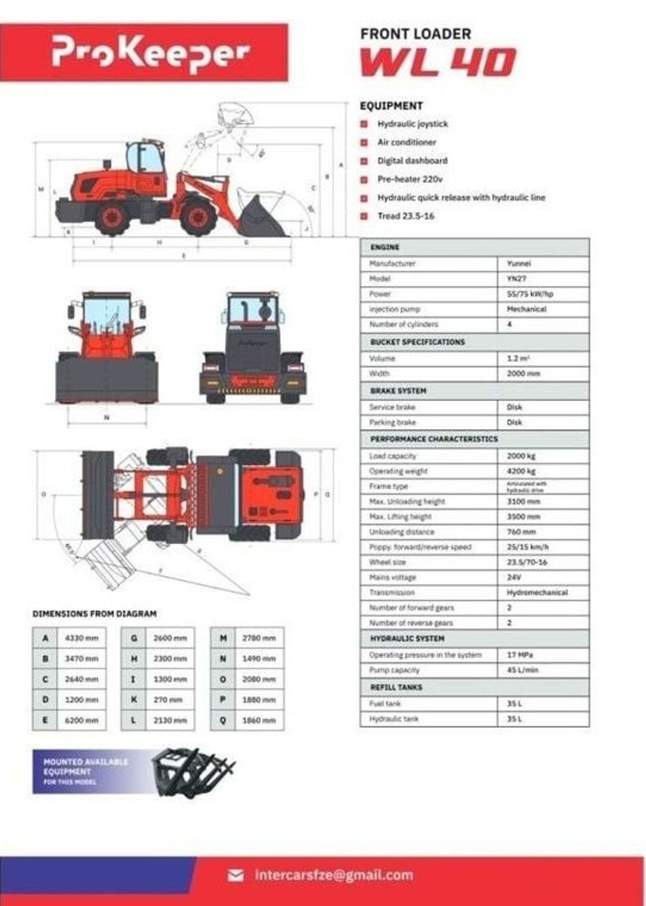 CASE Backhoe loader Front Loader Pro Keeper WL40 2024!! Brand NEW!!!