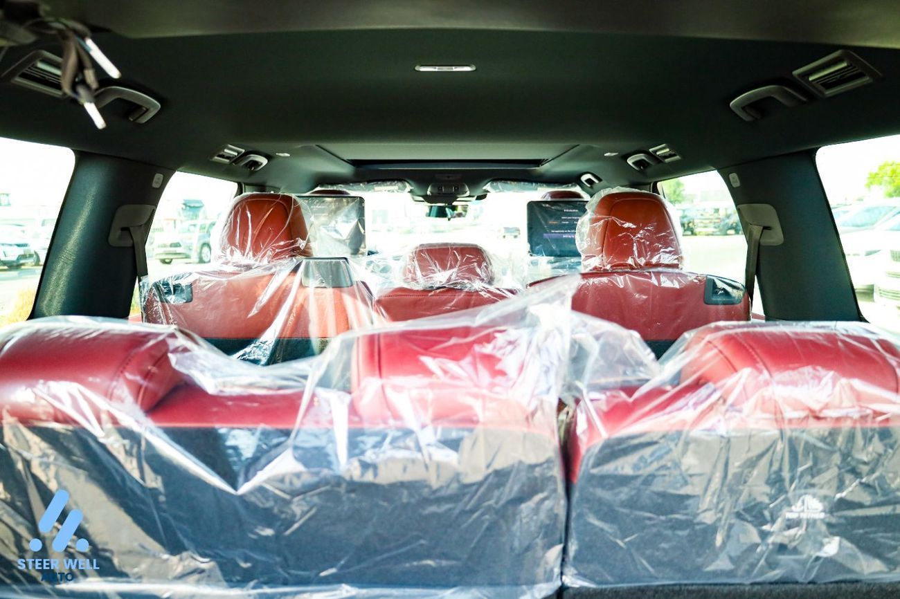 Nissan Patrol LE Platinum 2026 | Twin-Turbo AWD | 9AT | 8-Seater | Dual-Tone Black Roof & White Body | Red Interio