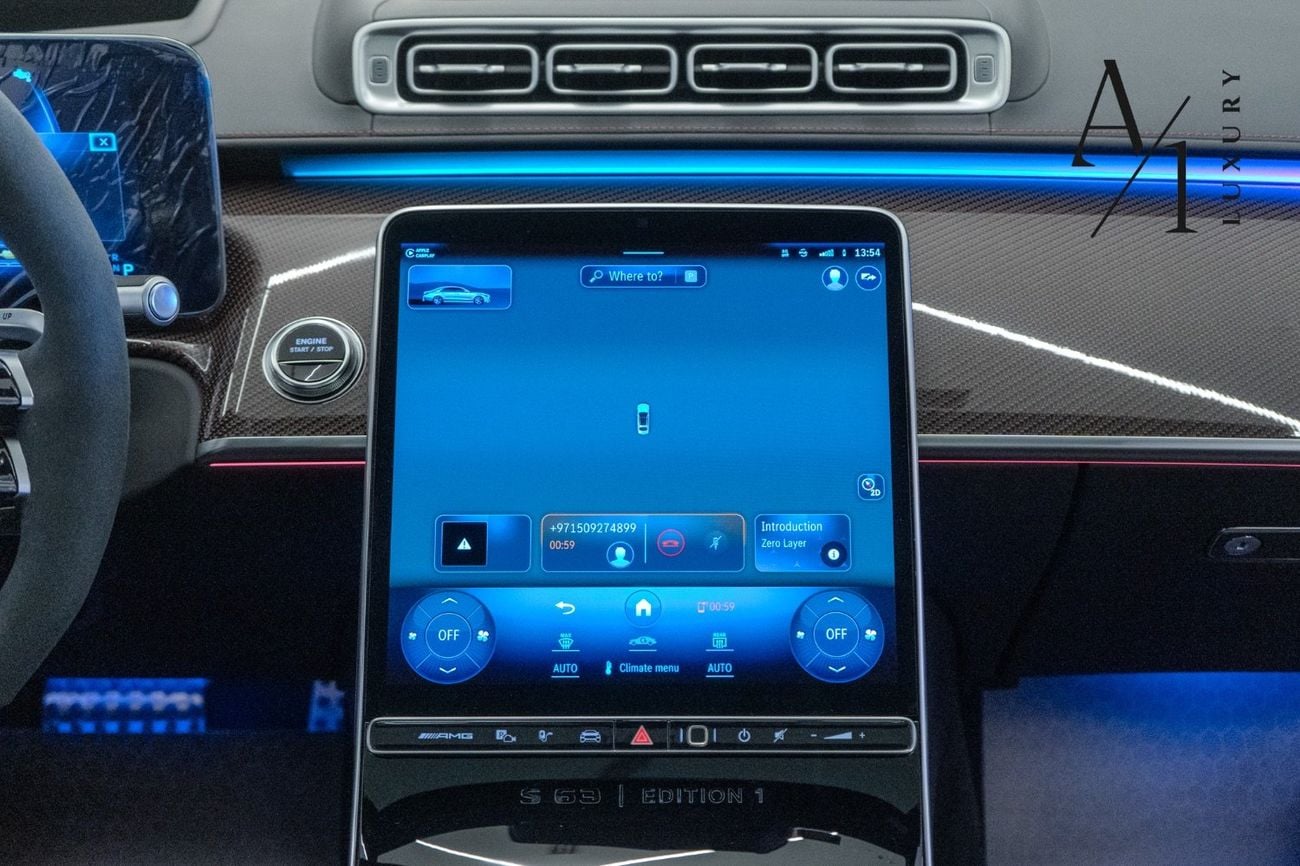 مرسيدس بنز S 63 AMG 2024 With black And Red Carbon Fibre Interior, Excellent Condition, European Spec