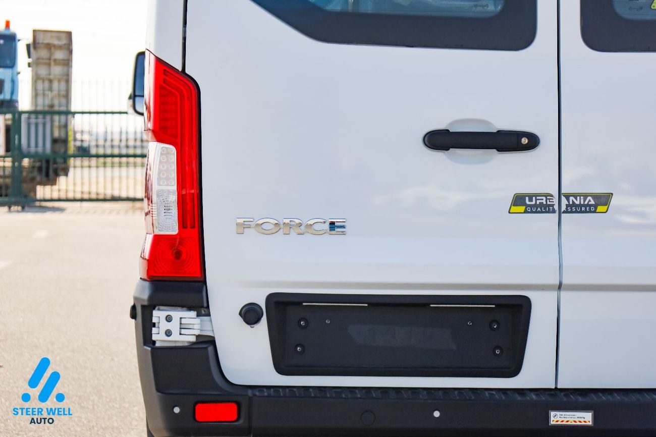 فورس أوربانيا 2026 GCC Specs | 14-Seater | 2.6L Turbo DSL | High Roof | 5 Speed MT | Passenger Van | For Export