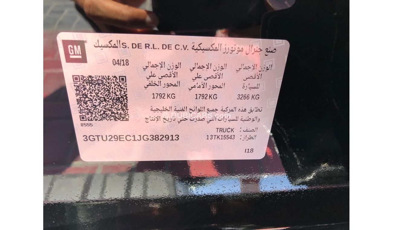 GMC Sierra Z71 4X4 D/CABIN 2018 GCC LOW MILEAGE WITH AGENCY WARRANTY IN MINT CONDITION