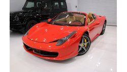 Ferrari 458 Spider, 2014, 25,000KMs Only, GCC Specs, *WARRANTY N SERVICE PACKAGE AVAILABLE*