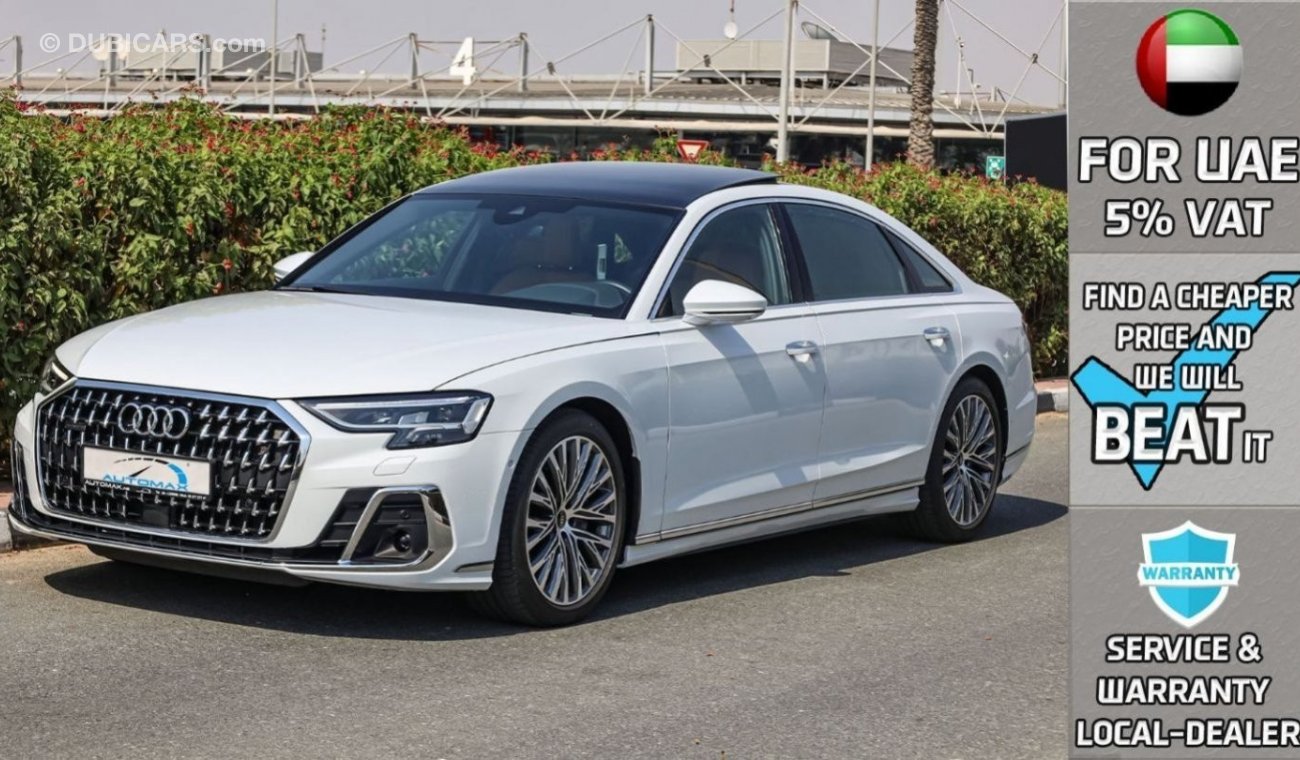 أودي A8 L 55 TFSI Quattro V6 3.0L AWD , FIFA Cars , GCC 2023 , With 3 Yrs or 100K Km WNTY & 4 Yrs or 75K Km