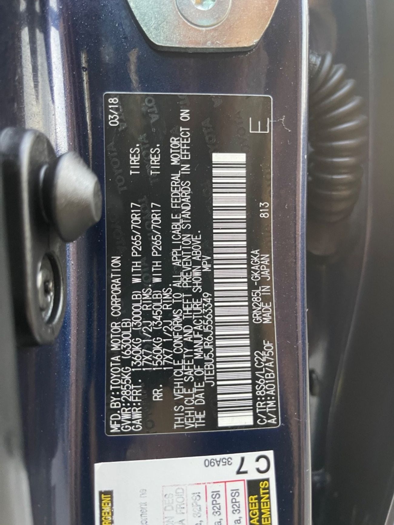 تويوتا Runner4 2018 trd of road sunroof