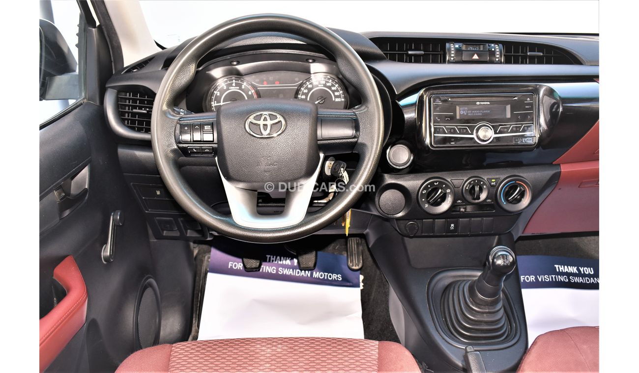 Toyota Hilux AED 1119 PM | 2.7L MT GL 2WD GCC DEALER WARRANTY