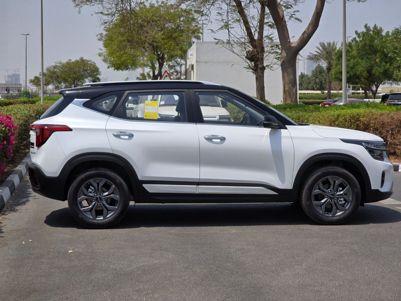 Kia Seltos available white dual tone and grey dual tone