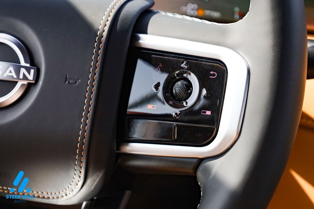 نيسان باترول LE Platinum 2026 | Twin-Turbo AWD | 9AT | Dual-Tone White & Black | Tan Interior | Height-Control