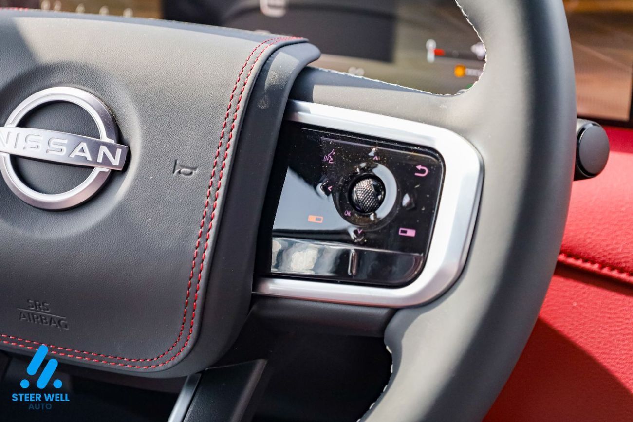 نيسان باترول LE Platinum | GCC | 3.5L V6 | AWD | 9AT | 8-Seater SUV | Height Control | Red Inter | Export only