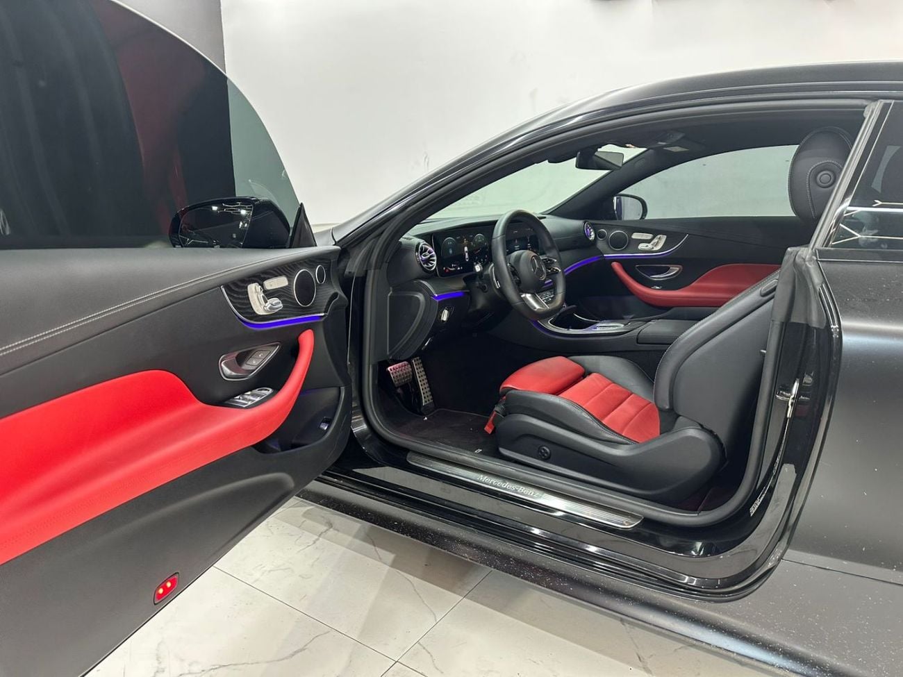 Mercedes Benz E 200 Coupe Mercedes-Benz E200 2022 – Black Exterior with Premium Red & Black Leather Interio