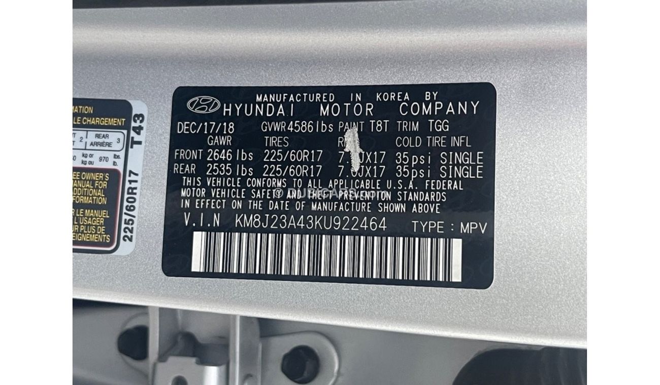 Hyundai Tucson 2.0L 2019 HYUNDAI TUCSON IMPORTED FROM USA