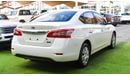 Nissan Sentra GCC, 2016 model, without accidents, white color, beige leather interior, Android screen, rear camera