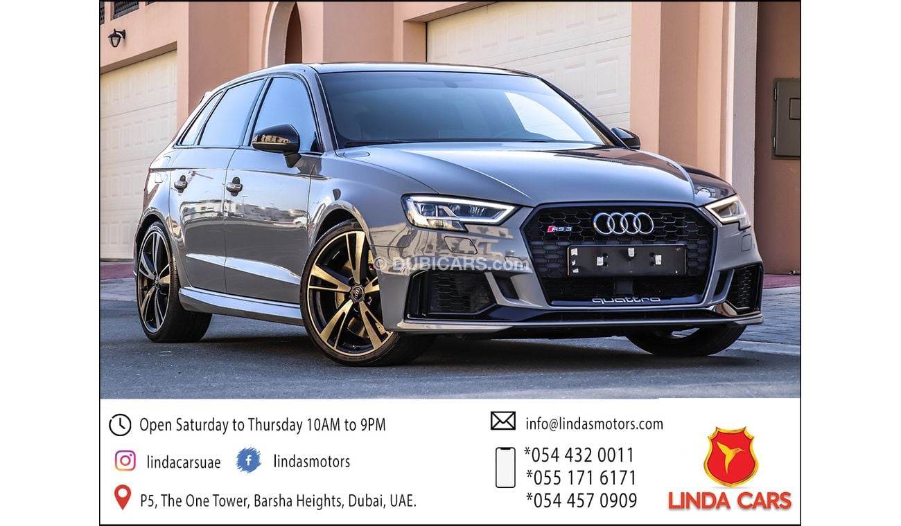 Audi RS3 Nardo Grey (Hatchback) 2018 GCC under Agency Warranty with Zero Down-Payment.