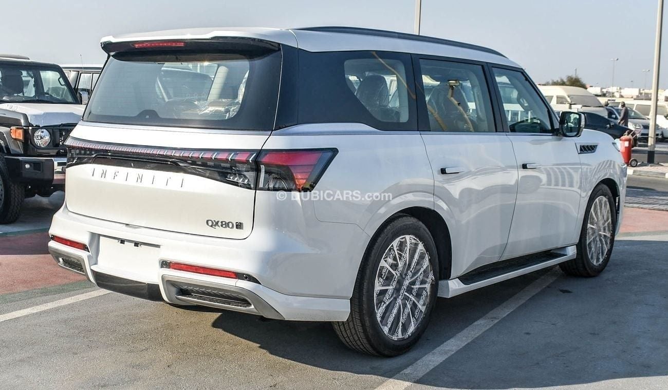 Infiniti QX80 3.5TT 2025 Infiniti QX80  Automatic transmission 6 cylinder engine 22″ wheels  tan interior
