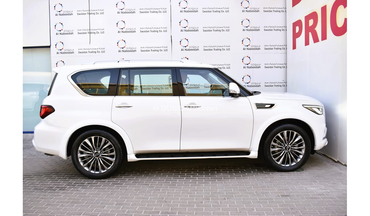 إنفينيتي QX80 AED 3359 PM | LUXURY 5.6L V8 4WD GCC DEALER WARRANTY