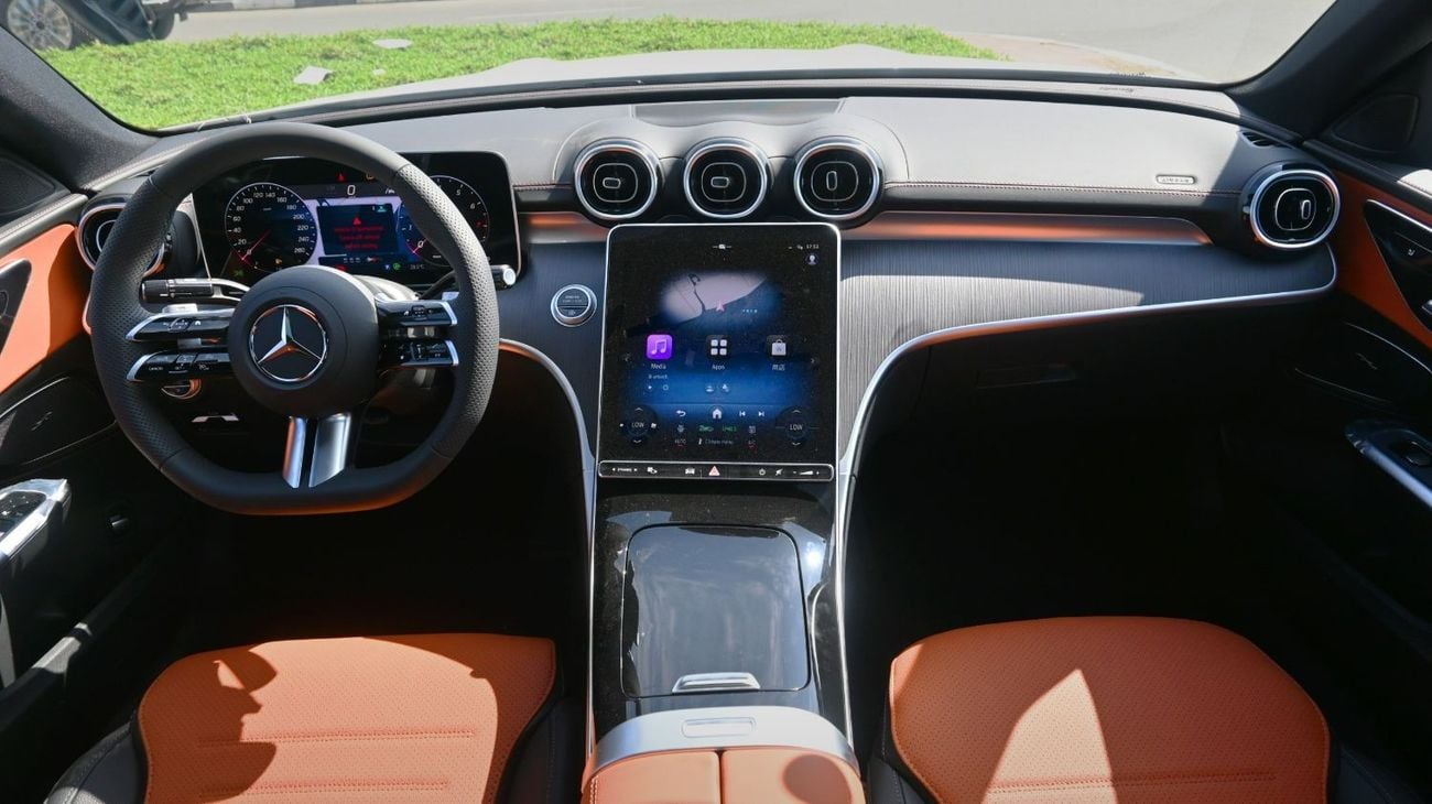 مرسيدس بنز C 200 Mercedes C200 L 2025 1.5L 4 Cylinder 170 hp  4 Doors 5 Seats White outside Black/Brown inside