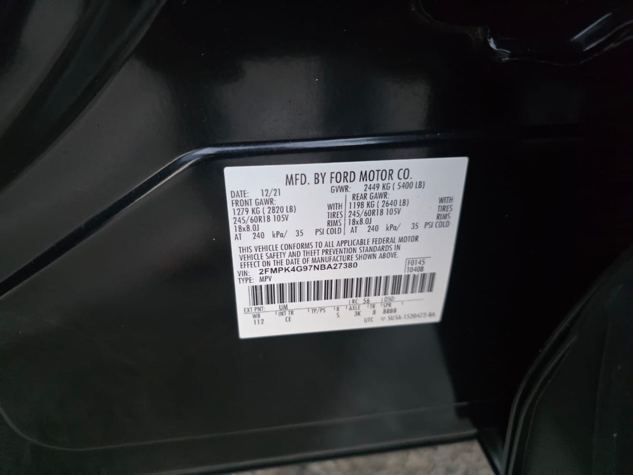 Ford Edge 2022 Model 2.0L turbo engine AWD , Push button and leathers