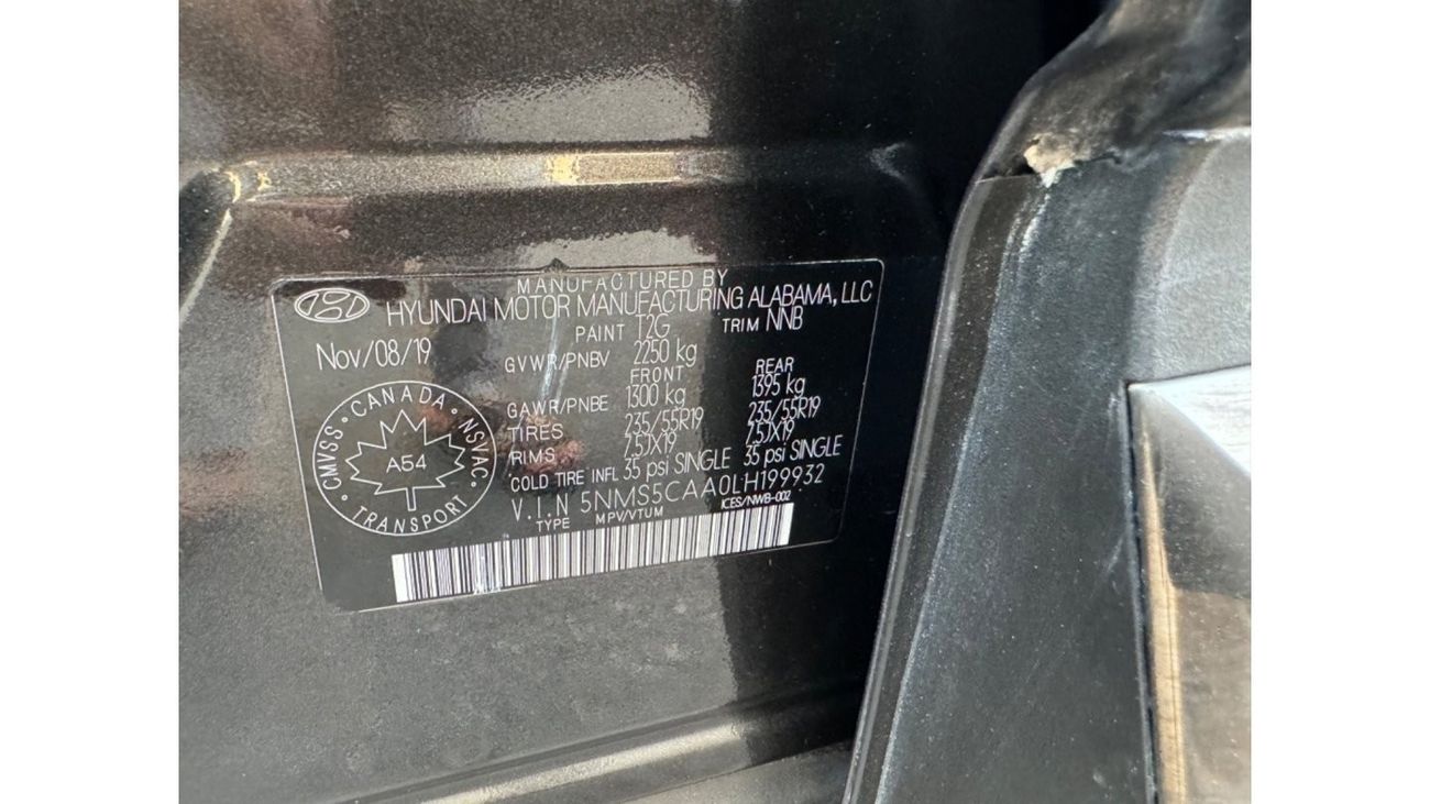 Hyundai Santa Fe 2020 PANORAMIC 2.0 TURBO 360 CAMERA CANADA IMPORTED