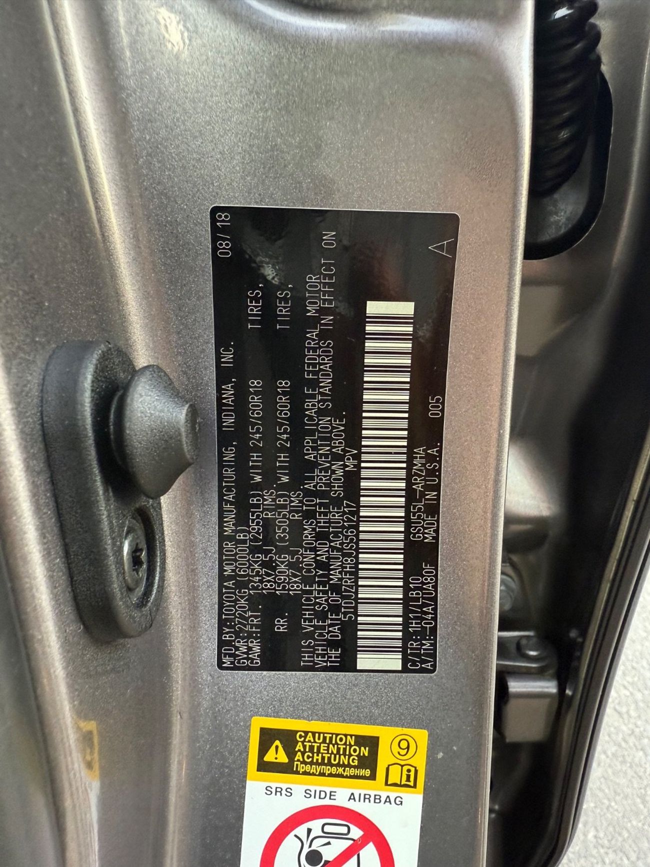 Toyota Highlander 2018 XLE LIMITED MOONROOF FULL OPTION 3.5/ 4x4 USA SPEC