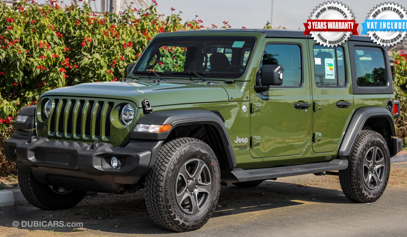 Jeep Wrangler UNLIMITED SPORT 2021 GCC V6 3.6L W/ 3 Yrs or 60K km Warranty @ Official Dealer