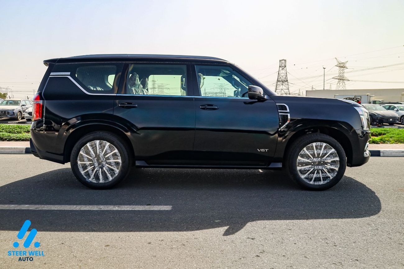 Nissan Patrol LE Platinum | GCC | 3.5L Twin-Turbo V6 | AWD | 9AT | 8-Seater SUV | Height Cntrl | Red Inter