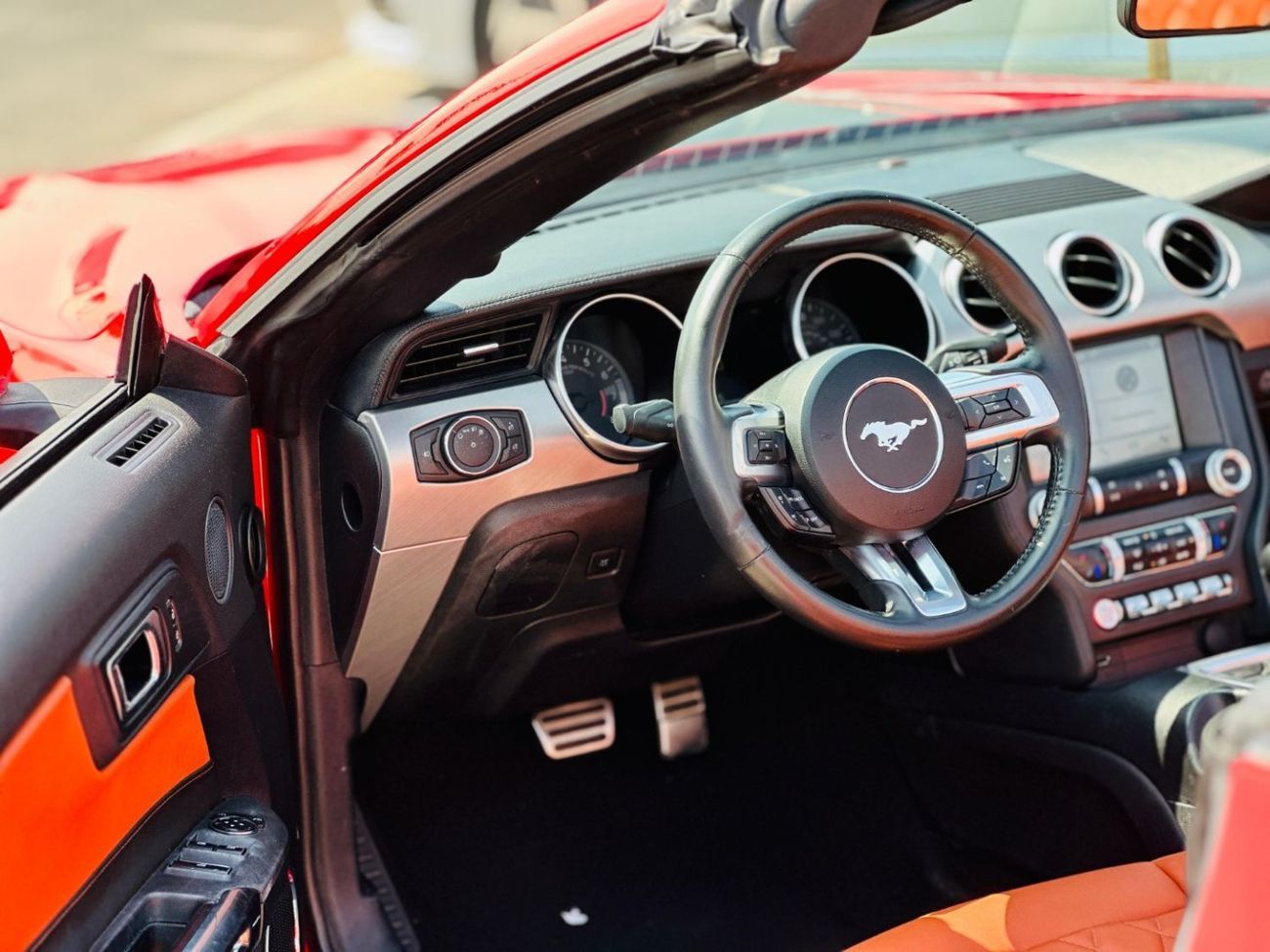 Ford Mustang EcoBoost Convertible | Monthly AED 930/- | 0% DP | Custom Leather Seats | # 48526