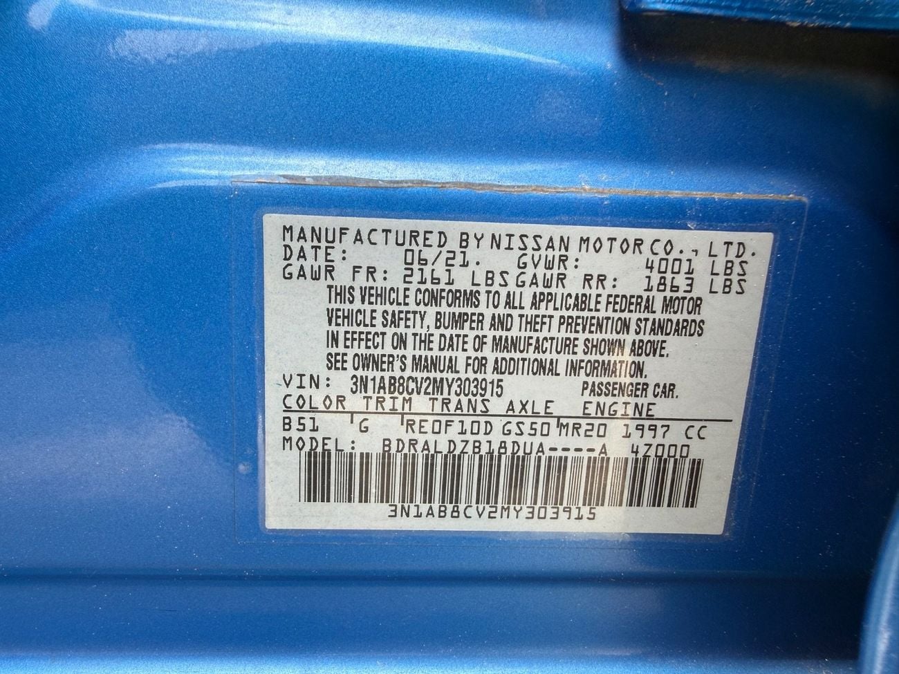 Nissan Sentra SV 1.6L (113 HP)