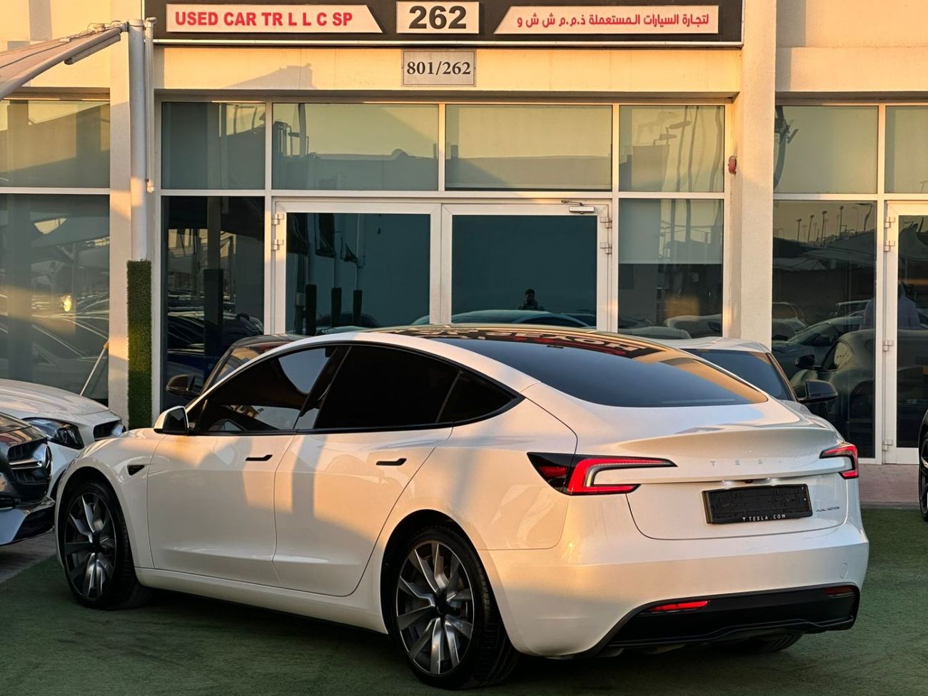 تسلا موديل 3 تسلا موديل 3 لونج رينج خليجي 2024 فل ابشن صبغ وكاله تشييكات وكاله تحت الضمان