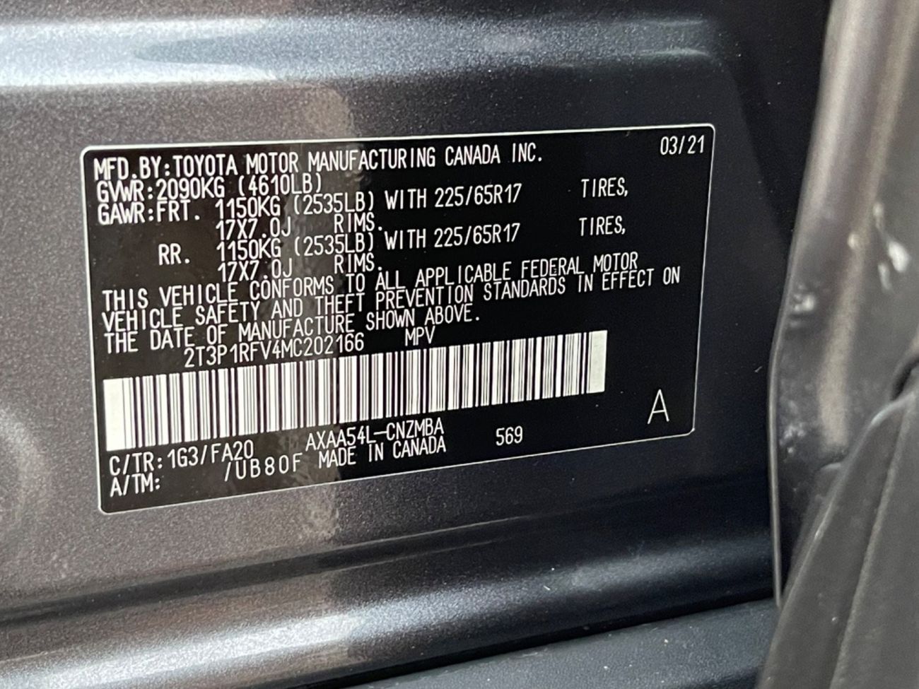 Toyota RAV4 2021 TOYOTA RAV4 XLE 4x4 IMPORTED FROM USA