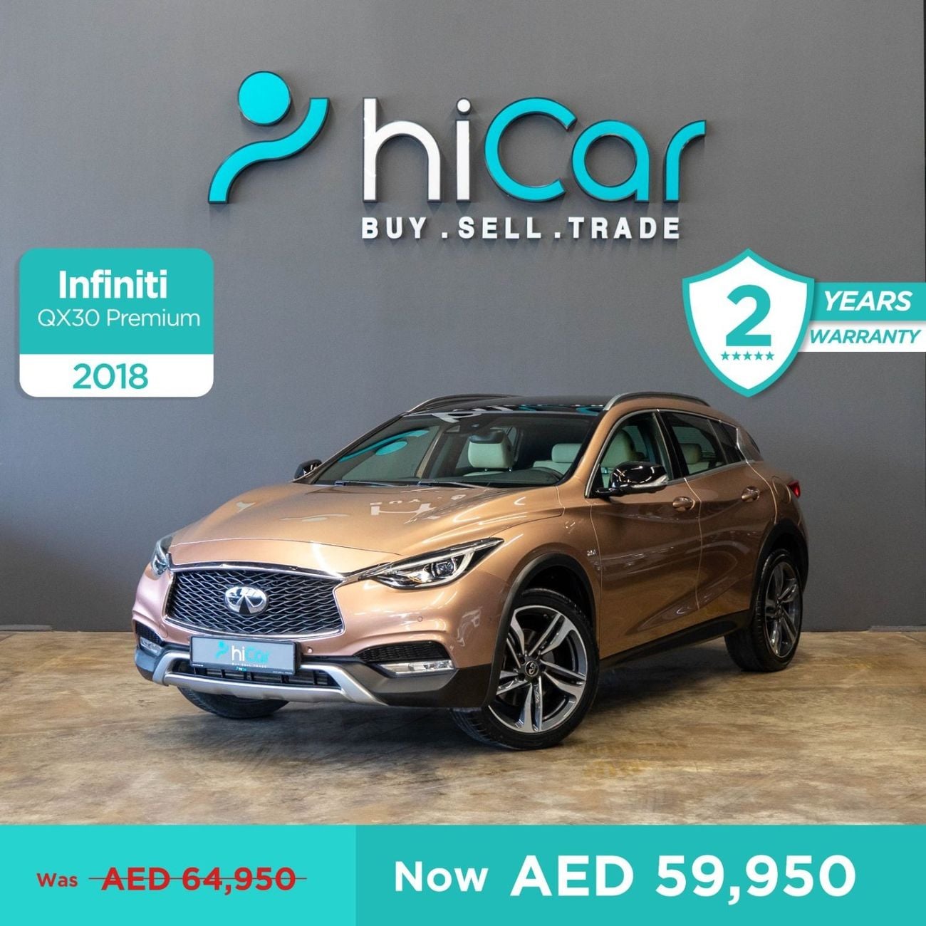 إنفينيتي QX30 AED 919pm • 0% Downpayment •QX30 Premium• 2 Years Warranty!