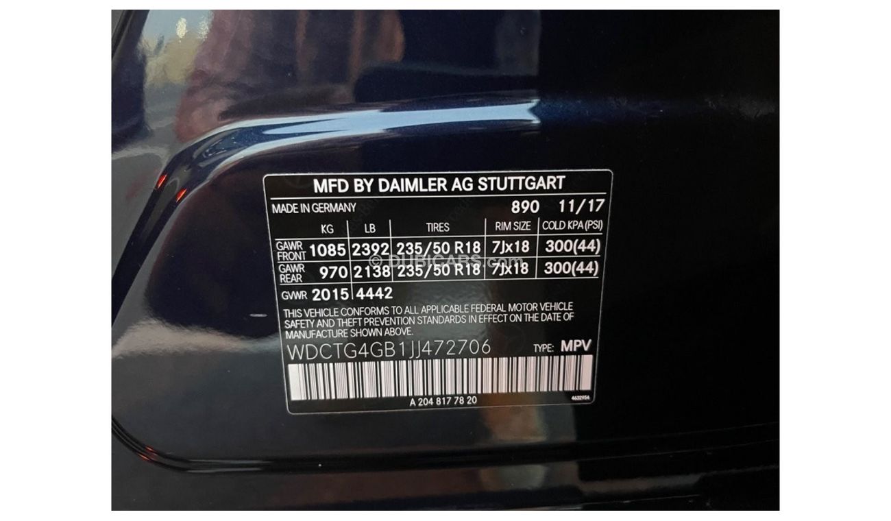 Mercedes Benz GLA250 Std MERCEDES- GLA 250 - MODEL 2018     ( UAS_ SPEC)