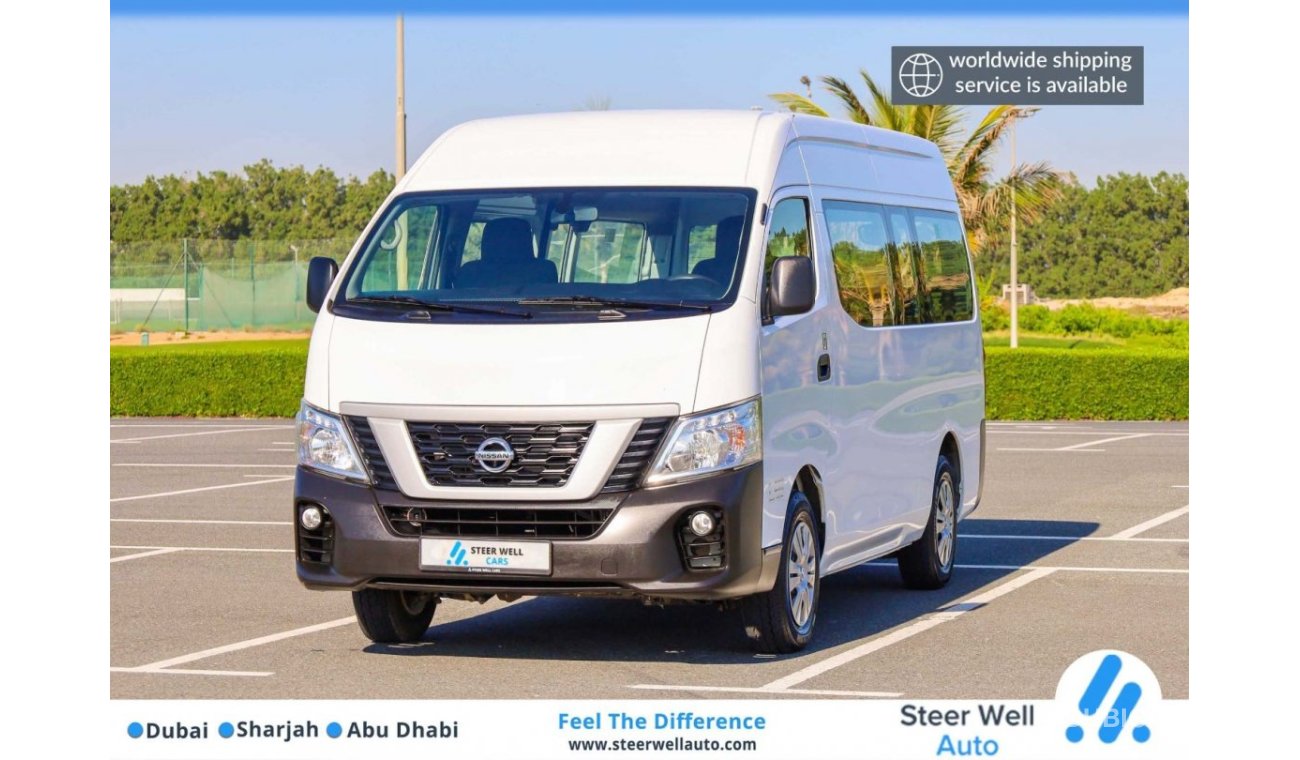 نيسان NV350 Urvan High Roof / 13 Executive Seats / 2.5 Petrol M/T / GCC / Like New Condition / Book Now