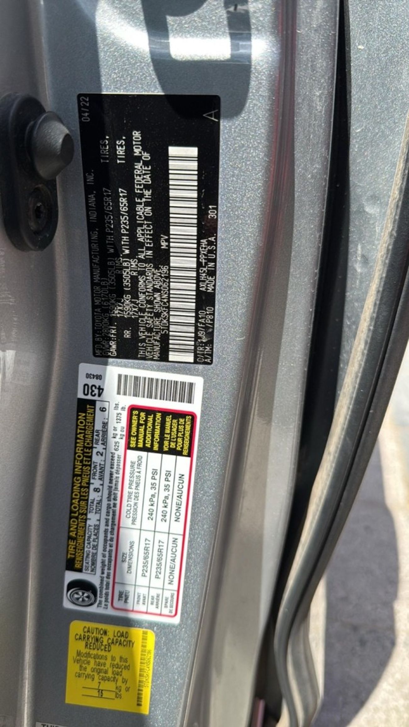 تويوتا سيينا Sienna 2022 4x4