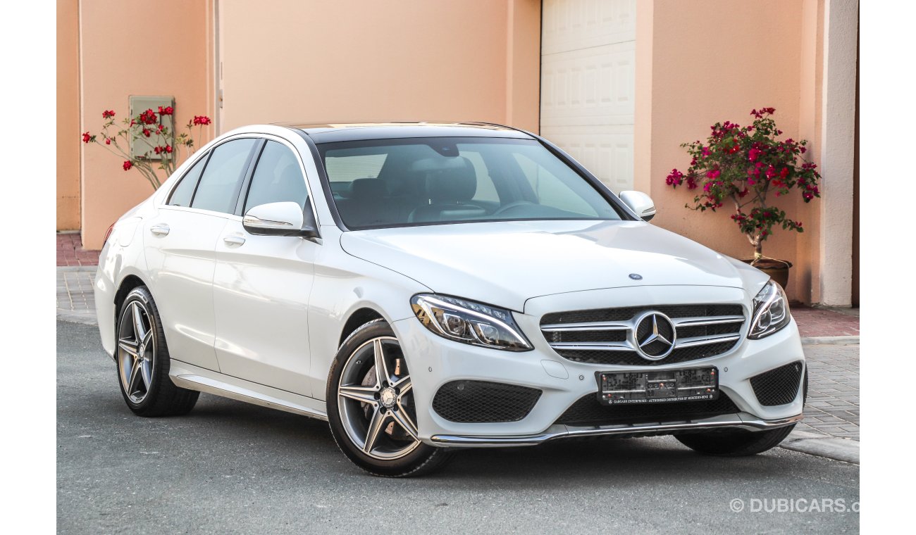 مرسيدس بنز C200 AMG 2015 GCC under Dealer Warranty with Zero Downpayment.