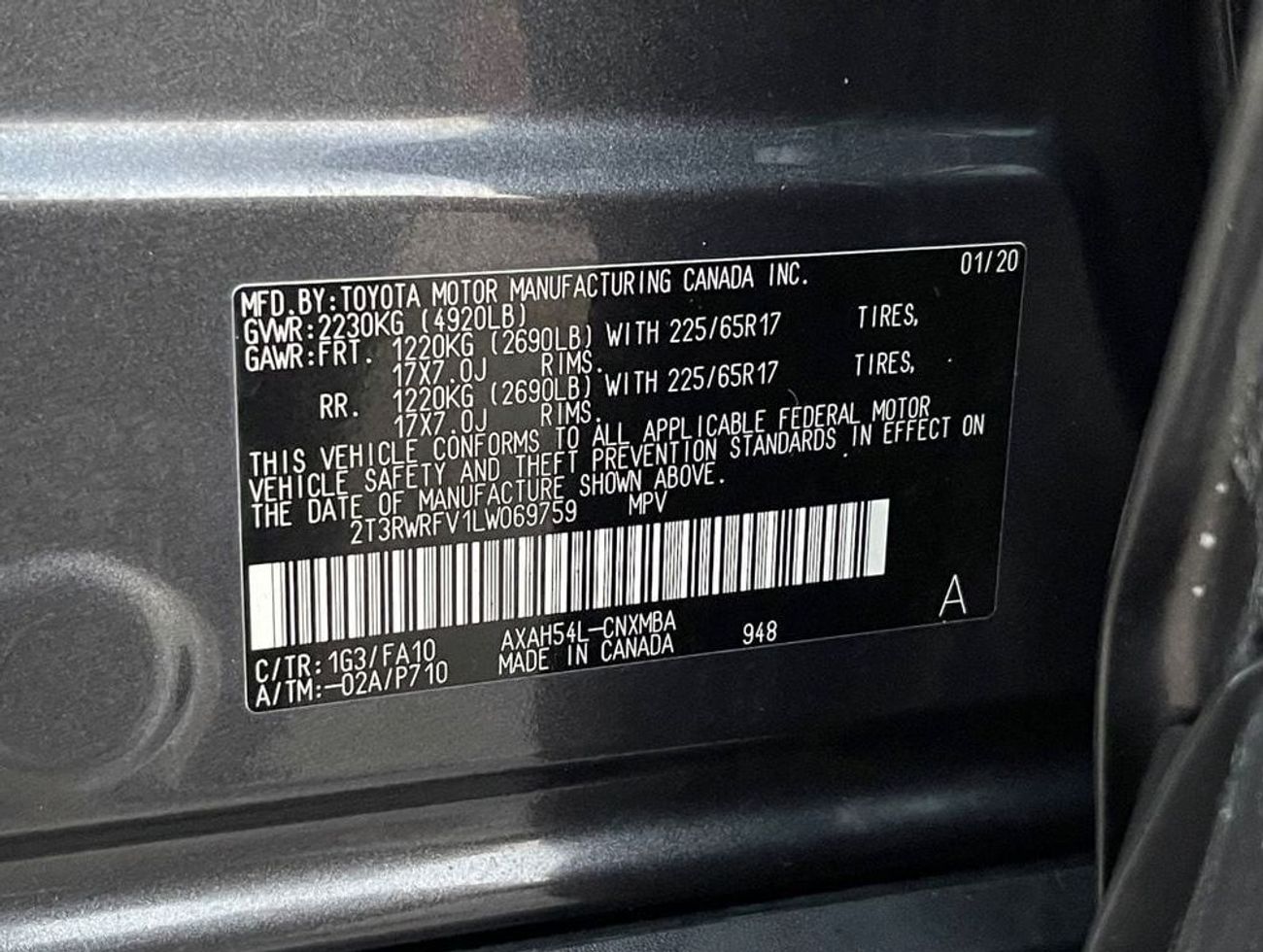 Toyota RAV4 XLE 2.5L 2020 TOYOTA RAV4 XLE HYBRID FULL OPTIONS IMPORTED FROM USA