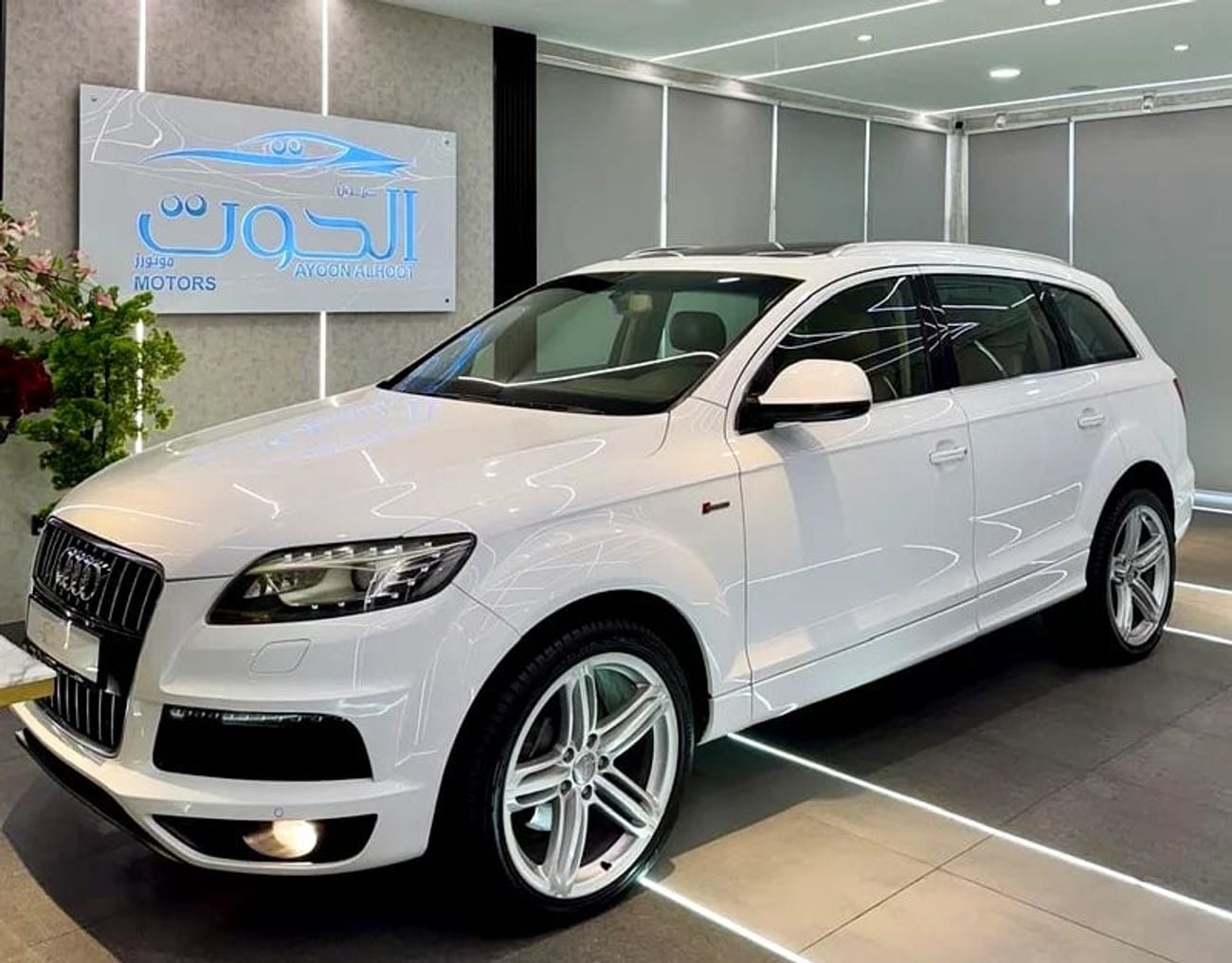 Audi Q7 AMAZING WHITE S_LINE V6 || FULL OPINION || GCC || 7 SEATS || ACCIDENT FREE