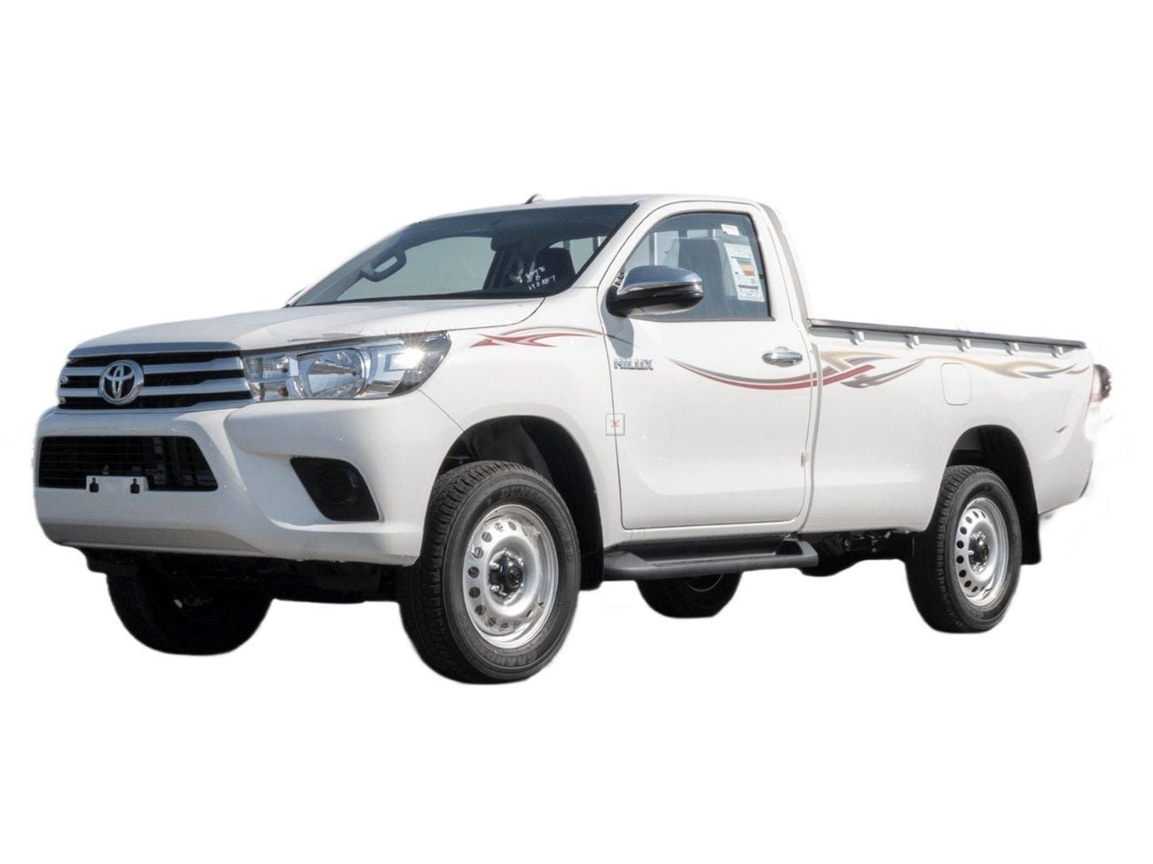 Toyota Hilux GLX 2 Doors ECTCGA003 – 2026 Toyota Hilux Single Cab Pick Up – 2.7L Petrol Manual 4wd - White with Red  Interior